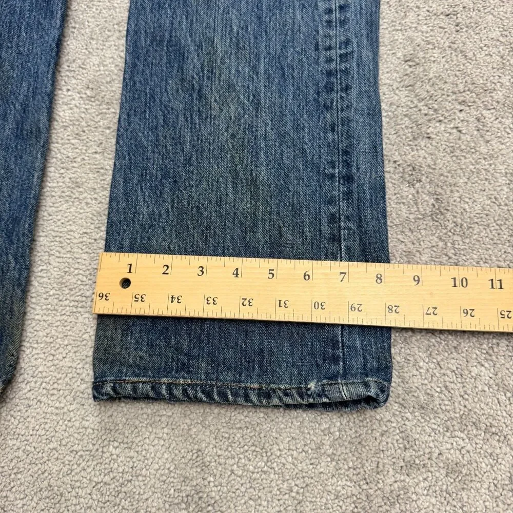 Levi's 501 Original Fit Straight Button Fly Denim Jeans Men 30x30 Blue Dark Wash